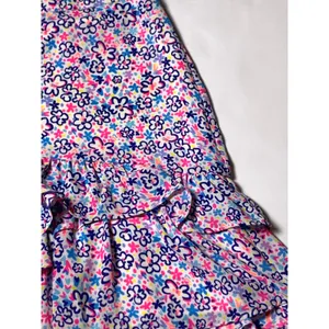 Lilly Pulitzer Womens 8 Floral Ruffle Mini Skirt Pink Blue Tiered Lined thumbnail 11