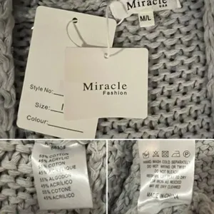 Miracle Relax More Grey Midi Cardigan Tie Chunky Knit M/L thumbnail 9