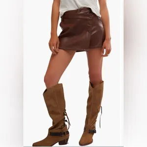 Free People NWT Wynne chocolate vegan skirt -29 thumbnail 2