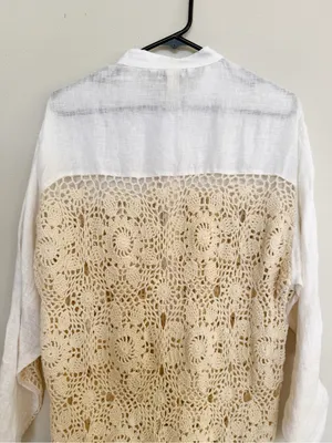 Zara Contrasting Crochet Top Size M thumbnail 7