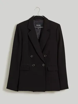 Madewell The Rosedale Blazer Crepe Black Oversized Academia Size 0 thumbnail 3