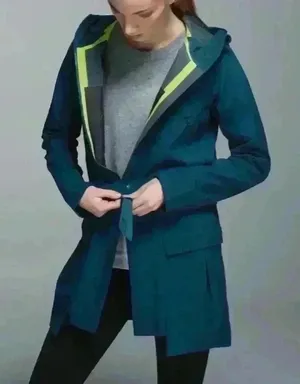Lululemon $248 Rain or Shine Coat Trench Glyde Convertible Teal Blue Neon‎ Green thumbnail 1