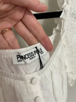 NEW Princess Polly Shir Thing Top in White - Size US 0 thumbnail 4