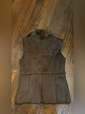 Fever London brown faux-suede and faux-fur Vest Size Medium thumbnail 6