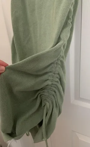Ruched Sides Green Dress thumbnail 4