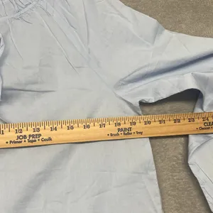 J Crew Shirt Womens Small Long Sleeve Tie Neck Top Gentle Sea Blue Cotton CT018 thumbnail 5