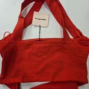 Superdown Elva Halter Tie Top in Poppy thumbnail 8
