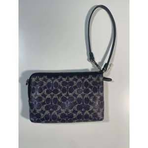 Coach Small Leather Wristlet Purse Cobalt Blue/ ‎ Navy thumbnail 2