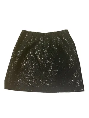 Ann Taylor Petite Black Sequin Mini Skirt Size 10P Sparkle Glam Holiday Party thumbnail 2