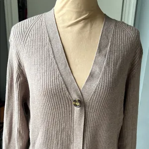 Ribbed button-up duster cardigan thumbnail 3