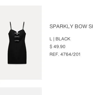 ZARA Bow Dress Black Mini thumbnail 2