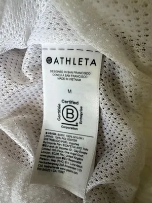 Athleta White Lightweight Cropped Bomber Jacket Full Zip Women’s M thumbnail 7