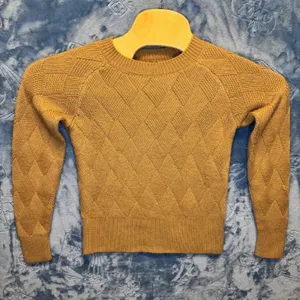 1940 | Kendall + Kylie Diamond Textured Knit Pullover‎ Sweater Tan Womens S thumbnail 1