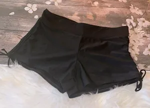 Women’s Swim Shorts Adjustable Side Drawstring Ruched Swim Bottoms thumbnail 2