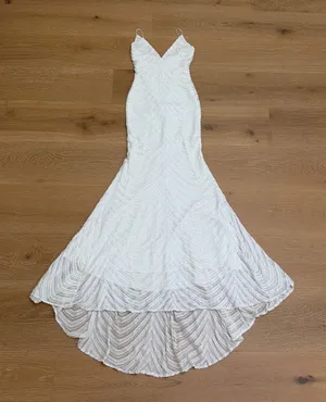 No Brand Beaded Maxi Dress Gown Bridal Size S White thumbnail 1