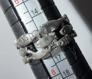 Fish Ring Sterling Silver Sz 7‎ Adjustable thumbnail 1