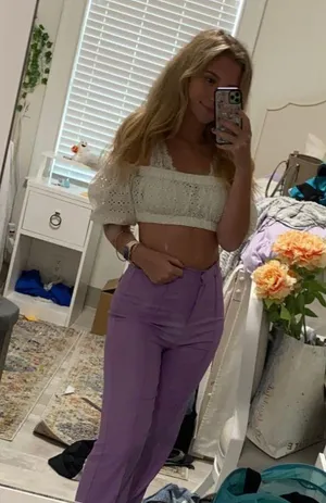 White Puff Sleeve Crochet Crop Top thumbnail 1