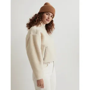 Madewell Faux Shearling Half-Zip Pullover NWT‎ size xsmall thumbnail 3
