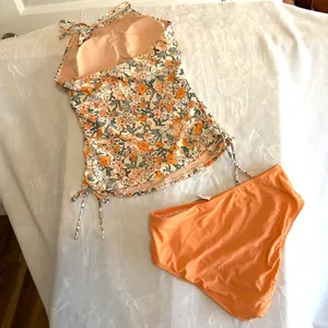 CupShe NEW Women's Apricot Floral 2 Piece Tankini Swimsuit Swimwear Size S #2602 thumbnail 5