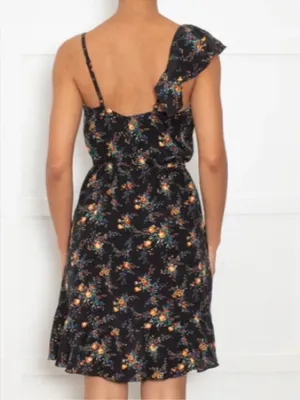 EUC SANDRO Paris Silk Petunia Floral Ruffled Sleeveless Dress Size Medium thumbnail 2