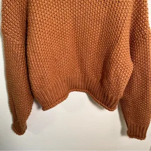 Etophe‎ Studios Women's Size Small/Medium Mock Neck Sweater Rust Brown Orange thumbnail 4