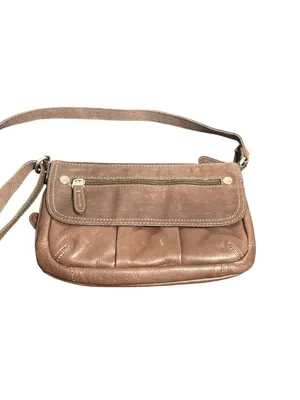 Fossil Brown Leather Crossbody Purse Bag Adj Strap Organizer Zip Closure thumbnail 6