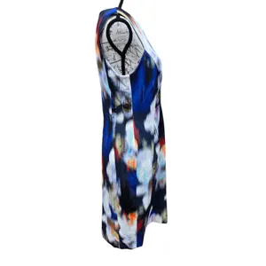 Calvin Klein NWT Blue Blurred Floral Sleeveless Sheath Dress Size 10 thumbnail 4