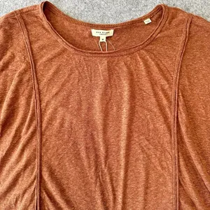 Max Studio London Chestnut Brown‎ Linen Blend Boxy Crop Top Women's Medium NWT thumbnail 2