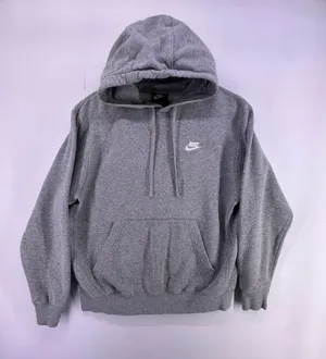 Vintage Nike Light Gray Hoodie White Logo Size Medium thumbnail 2