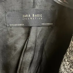 Zara double-breasted flecked frock tweed coat cotton blend medium #698 thumbnail 8