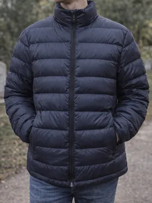 Abercrombie & Fitch Packable Down Puffer Jacket Unisex M Navy Water-Resistant thumbnail 1