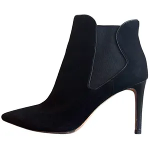 Tory Burch Black Suede Pointed Toe Chelsea Stiletto Ankle Booties 7.5 thumbnail 1