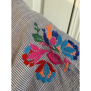 Embroidered Floral Peasant‎ Blouse | Short Sleeve Boho Top thumbnail 8