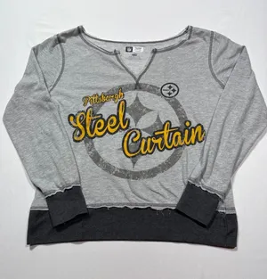 Pittsburgh Steelers Steel Curtain Grey Sweatshirt - Womens S thumbnail 1