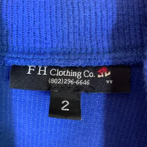 FH Clothing Co Royal Blue Ribbed Cotton Mock Neck Boxy Top Made in USA Large thumbnail 2