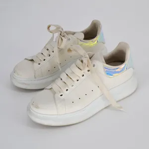 Alexander McQueen Oversized Sneakers White Leather Holographic Women's 37 6.5 thumbnail 4