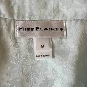 Miss Elaine Pajama Set Womens Medium Light Green Floral Jacquard‎ Classic Satin thumbnail 5