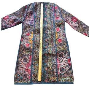Quilted Embroidered Jacket Boho Artisan Coat Multicolor Statement Piece Multiple Size M thumbnail 9