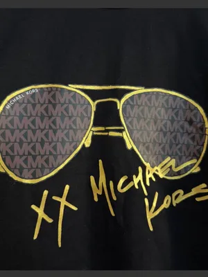 Michael Kors Women’s Black Graphic Tee with Gold Sunglasses Print small thumbnail 5