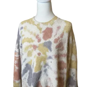 Madewell Tie-Dye Westford Pullover Sweater Pastel Cotton‎ Small Artsy Boho Boxy thumbnail 9