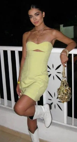 Zara Bodycon Strapless Mini Lemon Party Coctail Shower Bridal 🍋Dress thumbnail 1