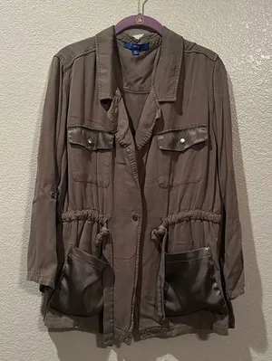 Apt 9 Green Army Style Shirt Jacket Sz XXL thumbnail 1