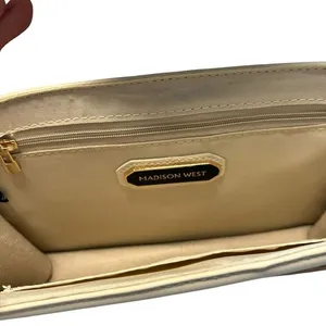 Madison West Jolene Woven Straw‎ Shoulder Bag Purse White Beige Coastal Coquette thumbnail 4