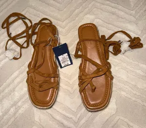 Universal Thread Women's Brown Lace-Up Espadrille Sandals Size 6 thumbnail 1