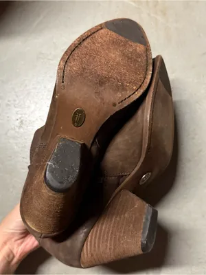 Frye Reina Western Ankle Bootie Brown Leather Size 7.5 EUC thumbnail 5