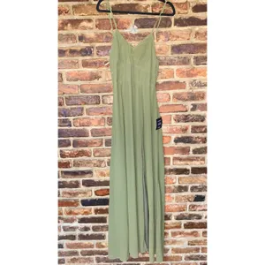 NWT Lulu's Marveled Beauty Olive Green Sleeveless Tie-Front Maxi Dress Large thumbnail 3