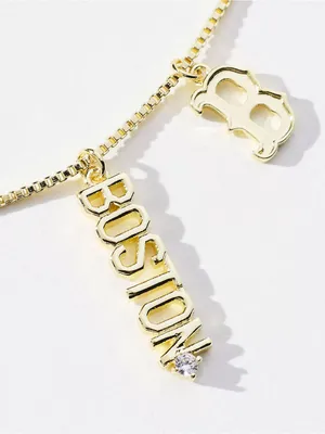 LUV AJ by Bijoux Sports THE MLB LAYERED NAMEPLATE NECKLACE in Boston Red Sox,NEW thumbnail 3