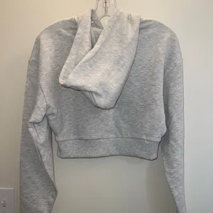 WeWoreWhat‎ Light Heather Gray Oversized Cropped Hoodie thumbnail 2