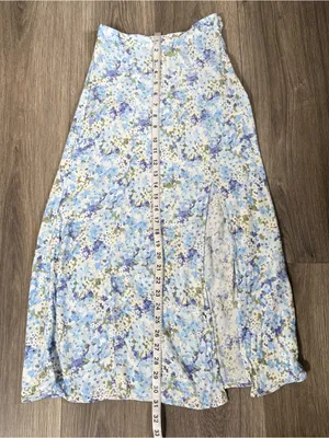 & Other Stories Light Blue Floral Midi Skirt Size 0 Cottage Coquette Flowers thumbnail 10