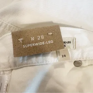 Madewell Jeans Womens Superwide-Leg Jeans White 100% Cotton Size 28 NEW‎ thumbnail 8